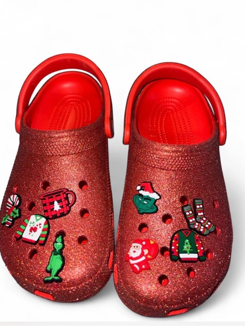 CROCS women’s Classic Clog in Glitter Orange Red
